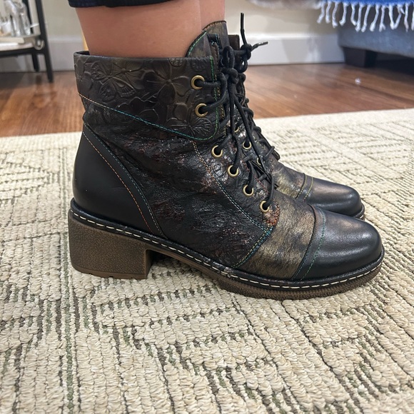 NWOBox Spring Step L’Artiste Black and Brown Boots size 9.5 - Picture 3 of 13